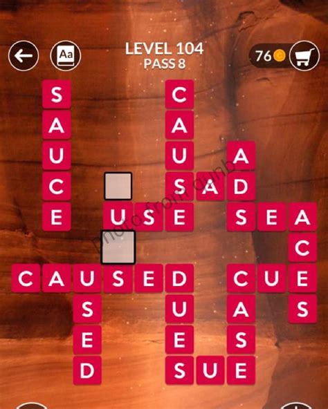 Wordscapes Level 104 (Pass 8) Answer .